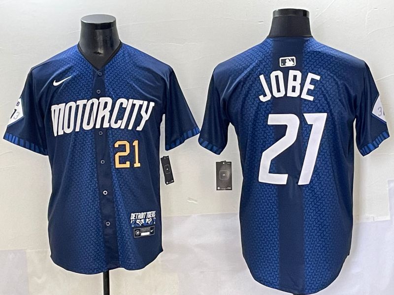 Men 2025 Detroit Tigers 21 Jobe Blue City edition Game Nike MLB Jersey style 3